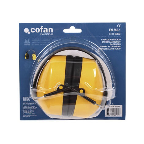 Auriculares de Protección Antirruido Color Amarillo Fabricado en ABS y Poliestireno EN 352-1 11000039BL