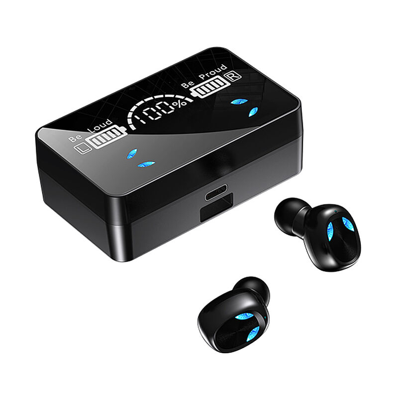 

Auriculares deportivos BT 5.0 Auriculares con control tactil en la oreja con estuche de carga Asistente de voz para despertar Fuente de alimentacion