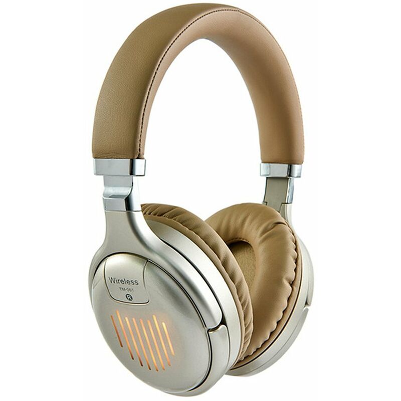 

Auriculares inalambricos BT Connection Auriculares manos libres ajustables plegables con luz LED con microfono Auriculares inalambricos o con cable