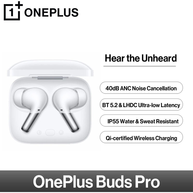 

Auriculares inalambricos OnePlus Buds Pro con BT5.2 Latencia ultrabaja / Cancelacion de ruido ANC / Audio de alta definicion LHDC / Impermeables /