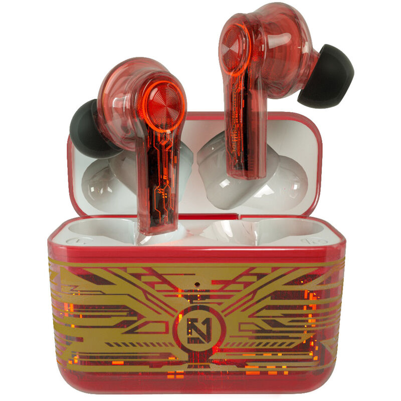 

Auriculares inalambricos TS-200 BT5.0 con microfono Emparejamiento automatico Reduccion de ruido Control tactil Carcasa semitransparente, rojo