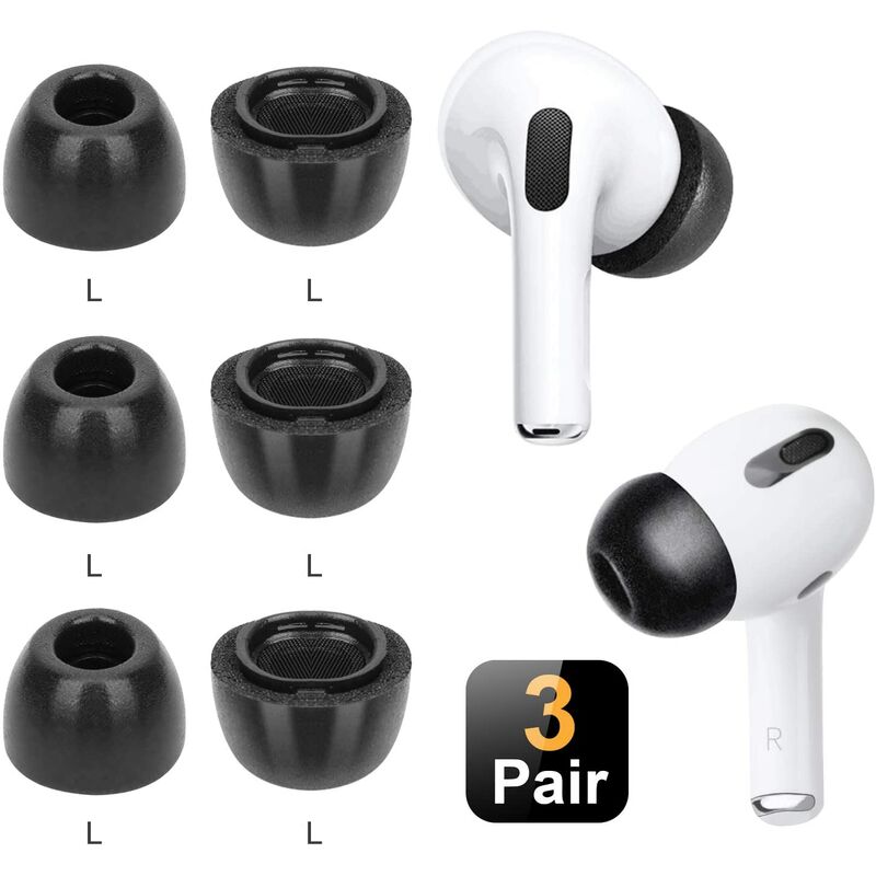 

Auriculares internos de espuma viscoelástica de repuesto compatibles con AirPods Pro 2019 3 pares de tapones para los oídos con aislamiento de ruido