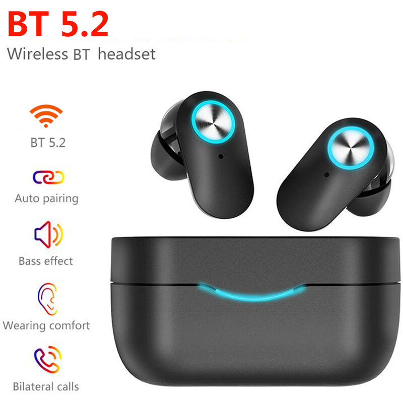 

Auriculares S320 BT 5.2 Auriculares estereo inalambricos verdaderos con pantalla digital LED / CVC8.0 + Cancelacion de ruido DSP / Sonido estereo de