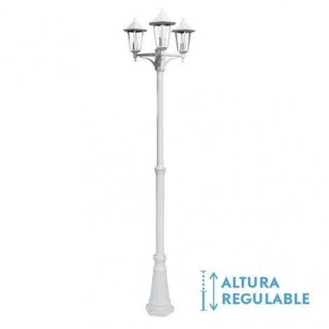 Auriga 3xe27 white aluminium outdoor street lamp auriga 3xe27 white ip44 220x62x62 cm hauteur réglable