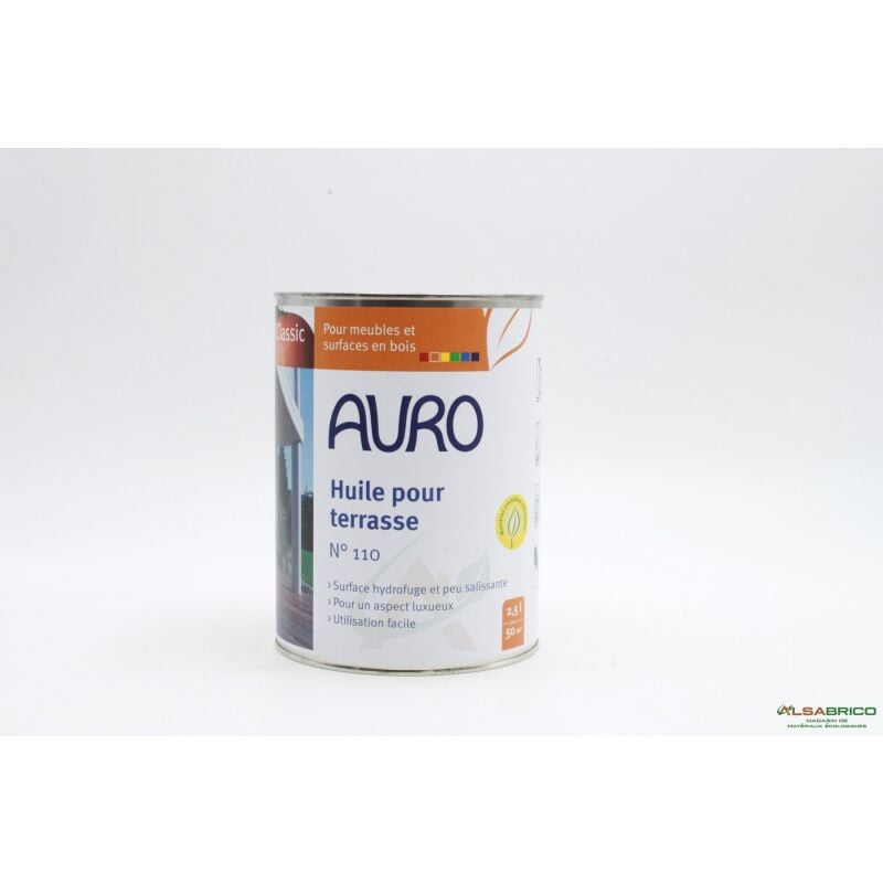 Huile naturelle pour entretien terrasse n°110 AURO, Mélèze - Pot de 2.5L
