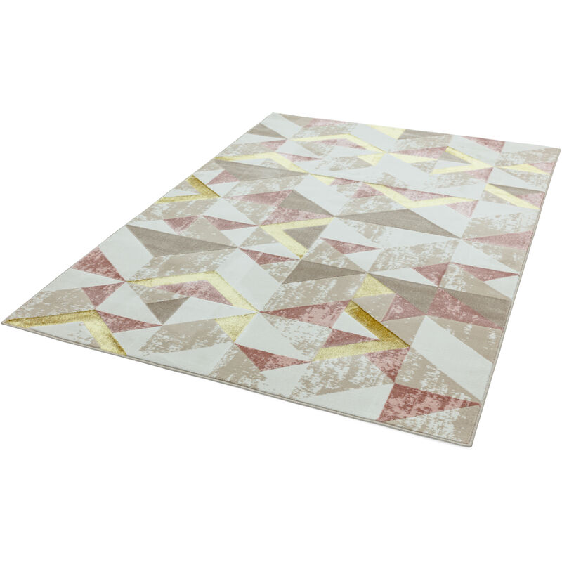 Orion OR10 Flag Pink 160cm x 230cm - Ivory and Multicoloured and Pink