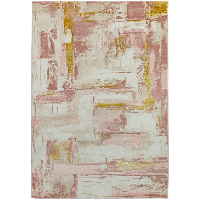 Orion OR01 Decor Pink 120cm x 170cm - Ivory and Multicoloured and Pink