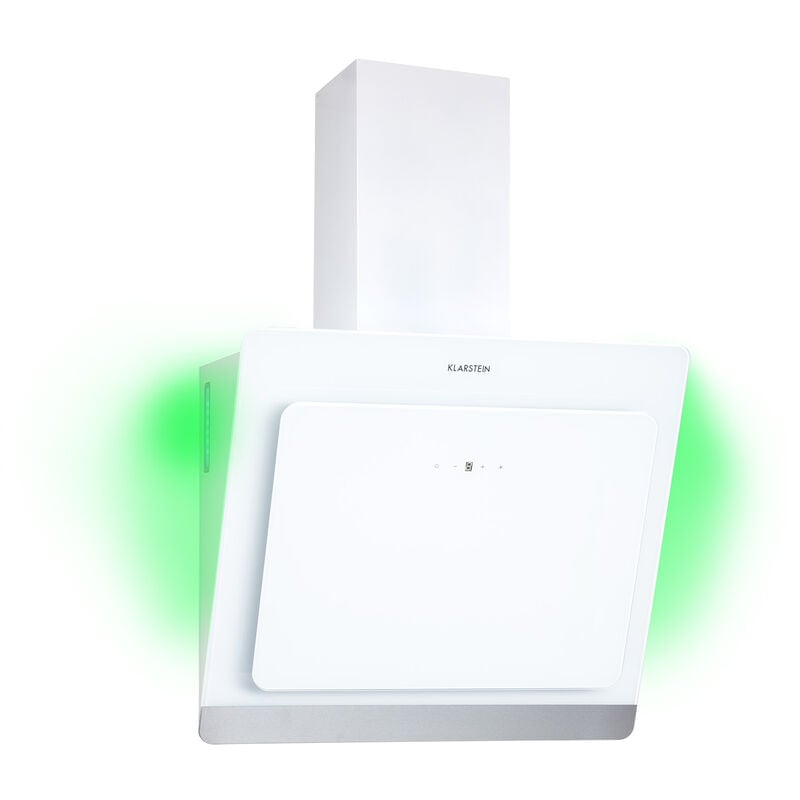 Klarstein - Hotte Aspirante 60cm, Hotte Aspirante Inclinée Silencieuse, Hotte de Cuisine 60 cm avec Lampes led rgb, Débit d'Air Puissant 563 m³/h,