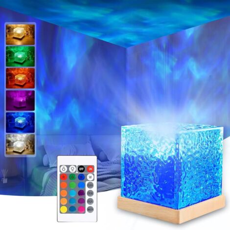 Aurora-Sternenhimmel-Projektor, 16 Farben LED-Wellenlampe, Nachtlicht mit Fernbedienung, Ozeanwellen-Galaxie-Projektorlicht, Schlafzimmerdekoration, Nachttischlampe als Geschenk für Kinder/Erwachsene