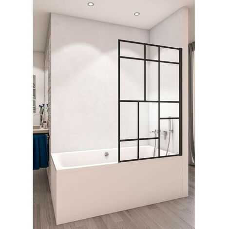 Pare baignoire Atelier 70 x 148 cm noir Milan - Bath Bazaar