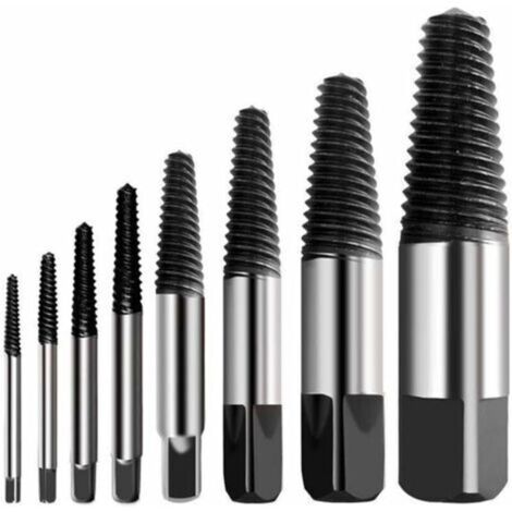 Ausdreher für abgebrochene Schrauben, Mehrfach-Schraubenausdreher-Set, Edelstahl, Ausdreher für abgebrochene Schraubenbolzen, leicht zu entfernen, geeignet zum Entfernen beschädigter Schrauben (8-teil