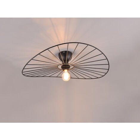 Ausgefallene LED Deckenleuchte Lampenschirm Schwarzer Draht, Ø 60cm