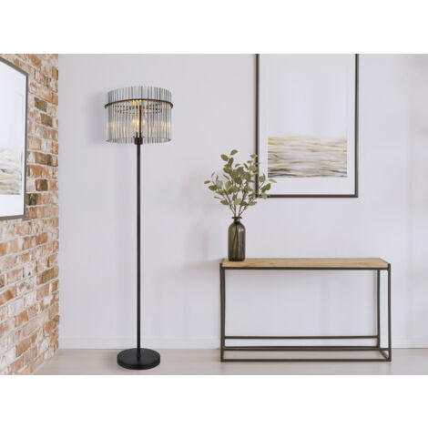 Ausgefallene LED Stehleuchte mit Rauchglas Stäben, Höhe 152cm