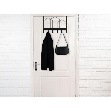 Ausgefallene Türgarderobe LOTTI aus Metall in Schwarz, Breite 48cm