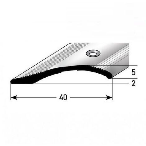 Ausgleichsprofil / Anpassungsprofil Creston, Ausgleich: 2 - 16 mm, 40 mm breit, Aluminium eloxiert, gebohrt / selbstklebend-silber-1000-selbstklebend - silber