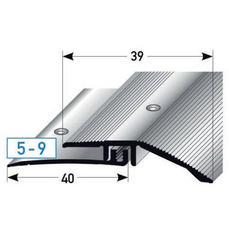 Ausgleichsprofil / Anpassungsprofil Laminat Kingston, für Höhe 5 - 9 mm, 39 mm breit, 2-teilig, Aluminium eloxiert, gebohrt-goldfarbig-900 - goldfarbig