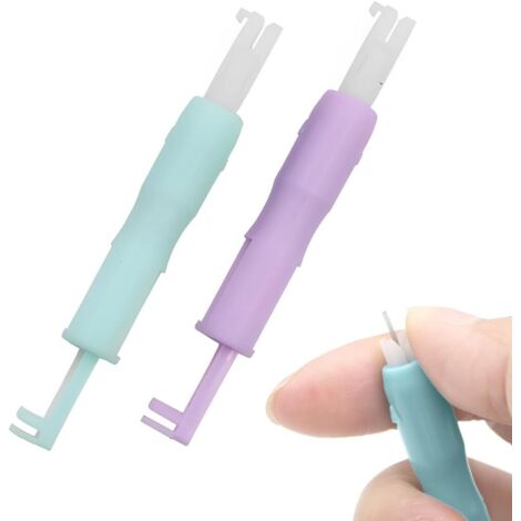 ausili per infilare gli aghi della macchina da cucire: infila-ago rapido, infila-ago automatico, infila-ago in plastica per macchina da cucire, verde+viola
