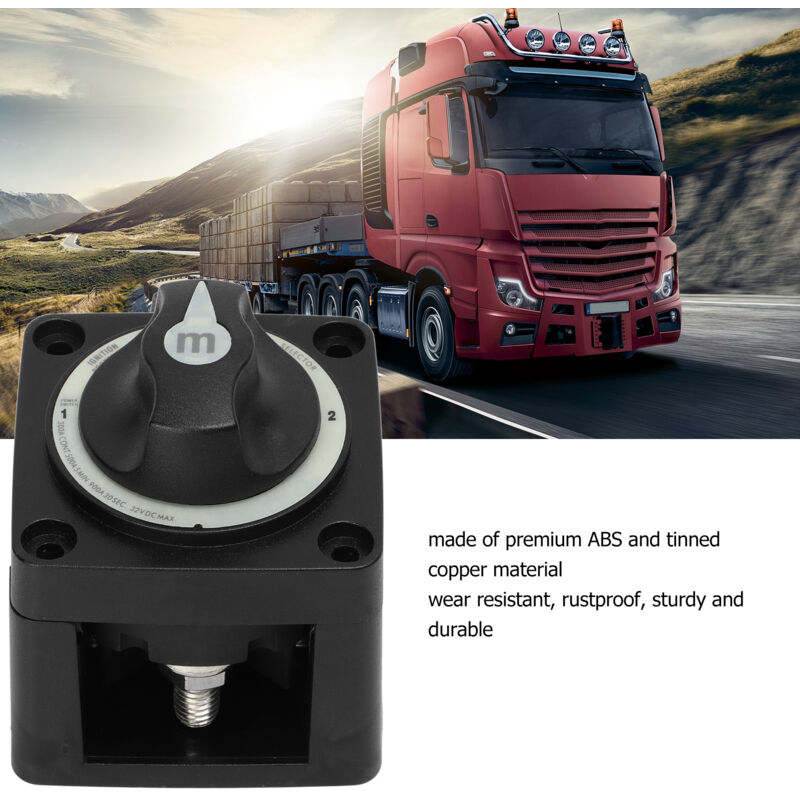 Ausla Interrupteur de Déconnexion de Batterie, Combinateur et Sélecteur de Batterie 3 Positions avec Protection D'Allumage pour Voiture Bateau