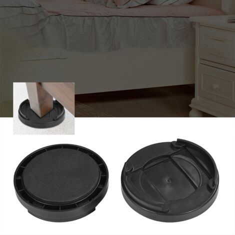 Ausla Rehausseurs de Meuble, 8 Pièces Pieds de Lit Empilables en Noir, Hauteur 1,5 cm, pour Lit, Table, Chaise et Canapé