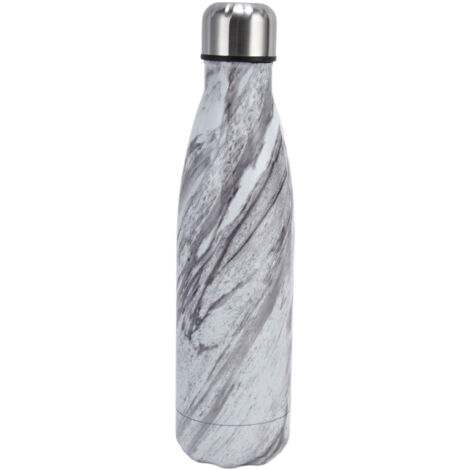 Auslaufsichere, geruchsneutrale, isolierte Edelstahl-Trinkflasche – Cola-Design, weiße Marmoroptik für Sport