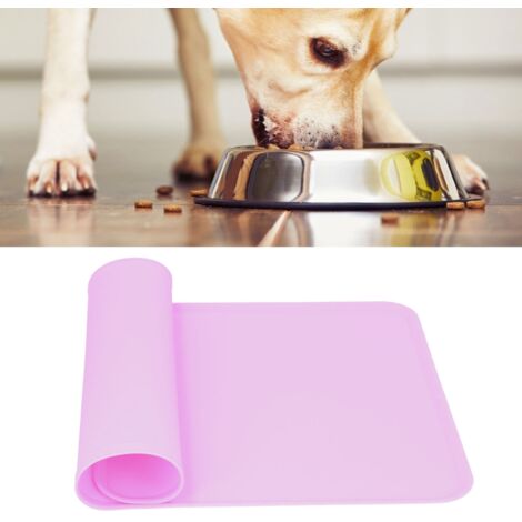 Auslaufsichere, wasserdichte und rutschfeste Silikon-Futtermatte für Futternäpfe (Pink) – 1 Stück – 30 x 48 cm