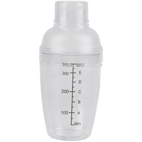 Auslaufsicherer, transparenter PC-Cocktailshaker mit Messskala (300 ml)