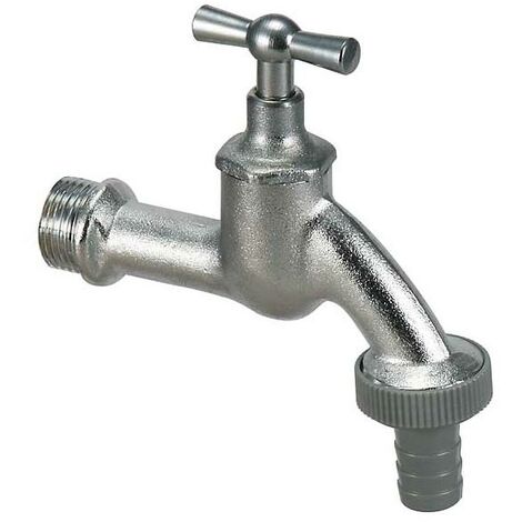 Auslaufventil 3/4" mit Knebelgriff, matt verchromt, Garten Keller Außen Wasserhahn
