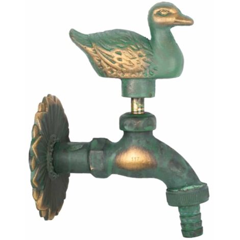Auslaufventil, Gartenauslaufventil, Nostalgie Ente, patiniert, 1/2 Zoll