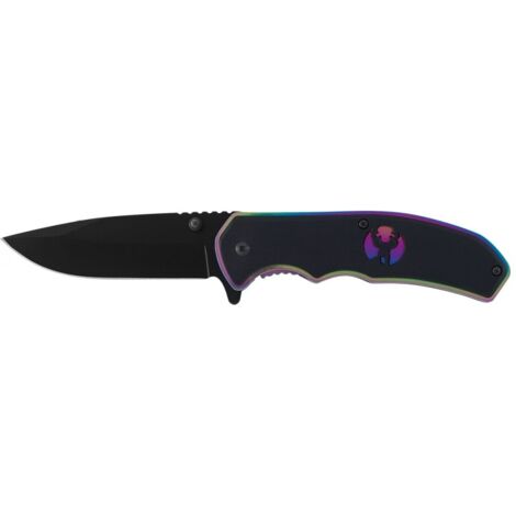 Ausonia 26594 Coltello tascabile lama acciaio inox manico decorato cervo 19,5 CM