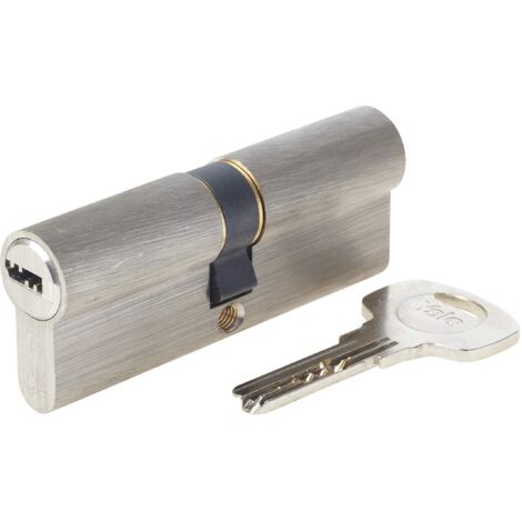 Ausschaltbarer Schließzylinder 30 x 40 mm, 6 Stifte – Außentür, Innentür, Eingangstür – YC1000+ – 4 Wendeschlüssel, vernickelt