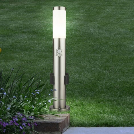 BRILLIANT Lampe Chorus Außensockelleuchte Steckdose geeignet für spritzwassergeschützt edelstahl Normallampen (nicht 44 1x enthalten) E27, A60, 20W, - IP-Schutzart