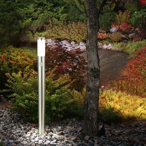 Außen Steh Lampe Bewegungsmelder Säulen Beleuchtung Garten Einfahrt Stand Leuchte im Set inkl LED Leuchtmittel