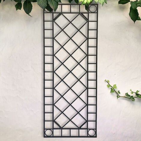 HARMS Außen Wand Dekor Gitter Garten Dekoration Terrasse Rankgitter Spalier schwarz