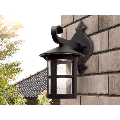 Außen Wandlaterne HEREFORD aus Alu im Landhausstil, Schwarz Höhe 29cm