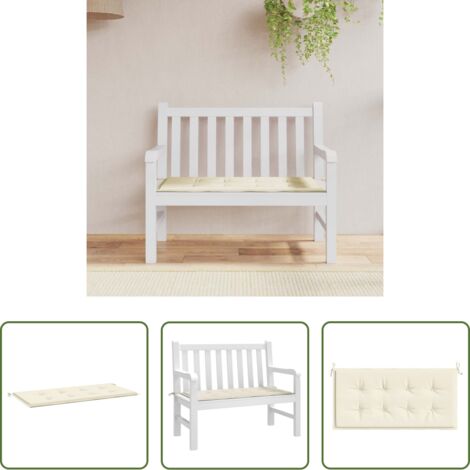 Außenbereich -  Gartenbank-Auflage Creme 120x50x3 cm Oxford-Gewebe