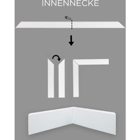Außenecken Für MDF Sockelleisten 18 x 58 x 400 mm MDF-Kern foliert Weiß zum Kleben, Clipsen, Schrauben & Nageln Aussenwinkel by PROVISTON