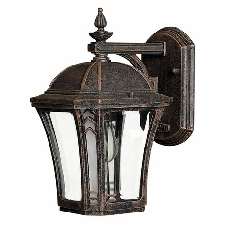 Außenlampe Wand Haus Hof IP44 E27 Glas Aluminium Rustikal Außenwandlampe