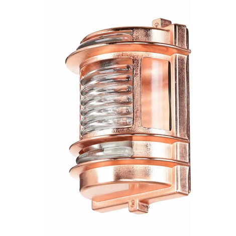 LICHT-ERLEBNISSE Außenlampe Wand Kupfer Glas Messing Terrasse Wandleuchte außen