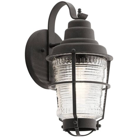 Außenlampe Wandleuchte Wandlampe Terrassenleuchte Glas IP44 1x E27 H 36,8 cm