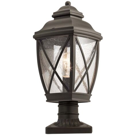 Außenleuchte Gartenlampe Wegleuchte Sockelleuchte Laterne H 49,7 cm Bronze