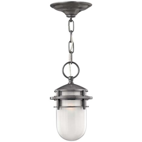 Außenleuchte Pendelleuchte Hängeleuchte Deckenlampe ALU Glas Hämatit Veranda