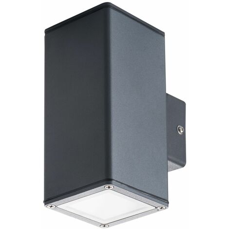 Außenleuchte Wand Up Down Anthrazit IP44 GU10 Aluminium Modern Außenwandlampe