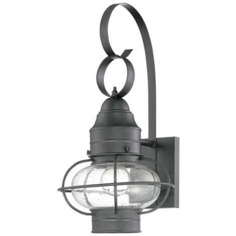 Außenleuchte Wandlampe Vintage E27 H: 45 cm Schwarz Laterne Haus Garten außen