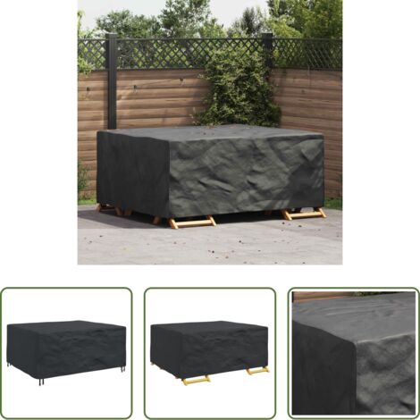Außenmöbel -  Möbelbezug Uni Schwarz 200 x 150 x 85 cm 210D