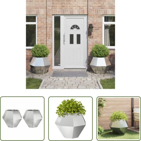 Außenpflanzer -  Pflanzkübel 2 pcs Silber 75 x 75 x 60 cm Verzinkter Stahl