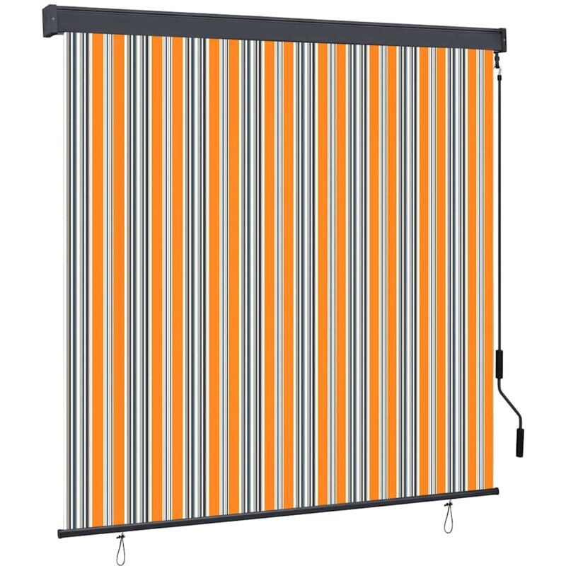 Outdoor Rollo Gestreift Gelb Und Blau 180 X 250 Cm Stoff Vidaxl