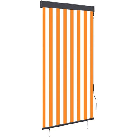 Außenrollo 80 x 250 cm Weiß und Orange