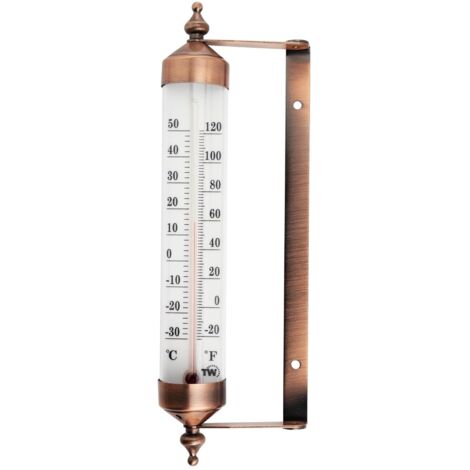 Außenthermometer mit Manometer, Bronze-Optik – Elegantes Gartenthermometer zur Messung der Außentemperatur, z. B. im Gewächshaus oder in der Garage einfach aufzuhängen.