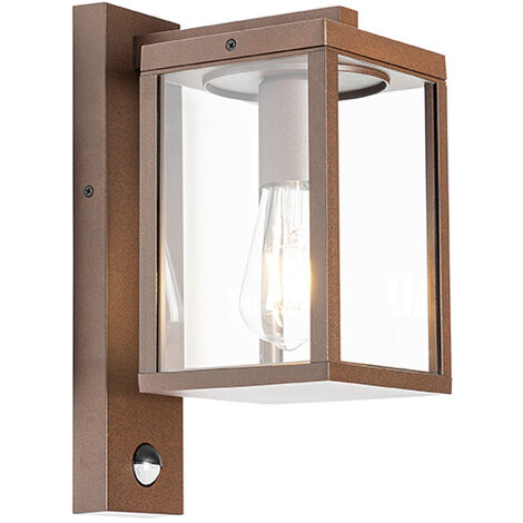 Außenwandlaterne rostbraun mit Bewegungssensor IP44 - Charlois