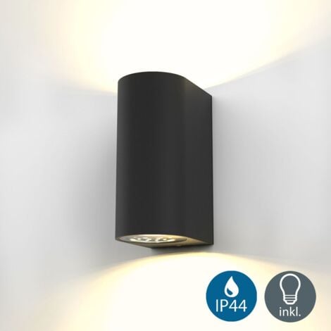Außenwandleuchte - 9,4W, 800lm, IP44, LED, warmweiß, schwarz
